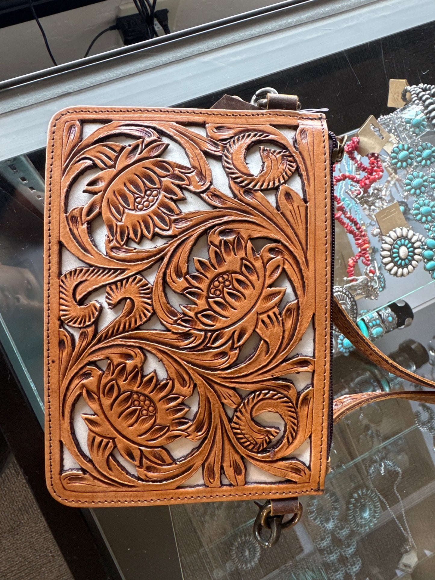 Brown Purse Tooled Crossbody