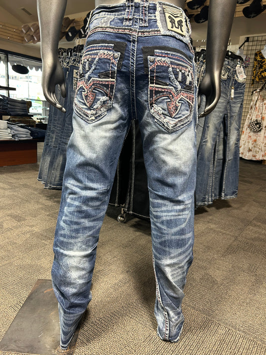 R-389 Cross Stitch Dark Wash Jean — Rock In LA