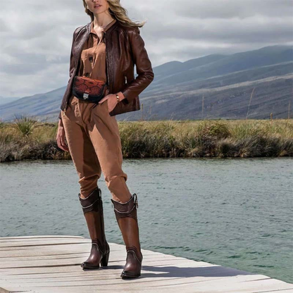 CU583 Damasco Chocolate Embroidery Boot Cuadra