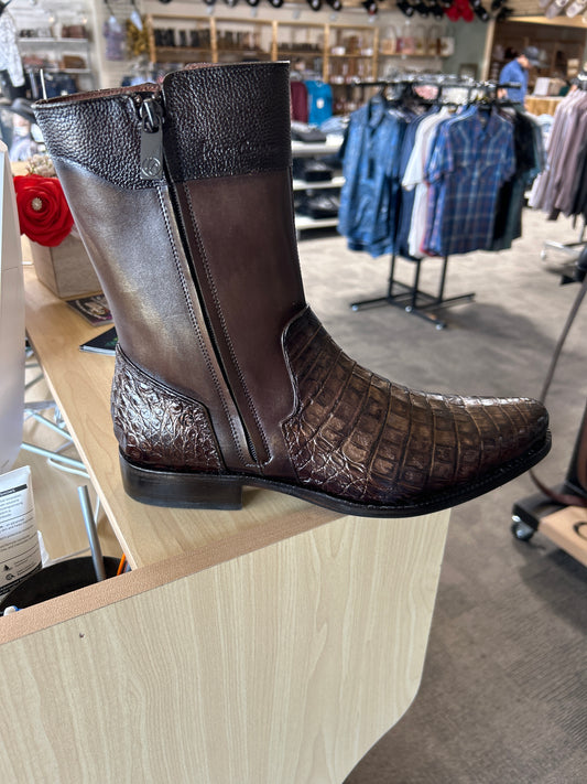 FF424 MN Brown Caiman Zipper Round Toe