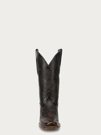 A4848 LD Black/Honey Floral Petal SQ. Toe