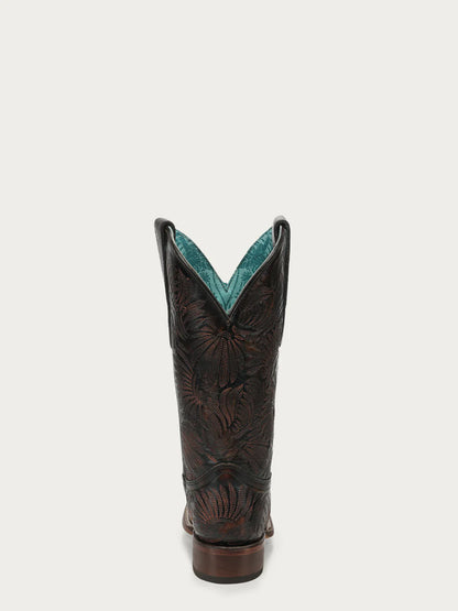 A4848 LD Black/Honey Floral Petal SQ. Toe