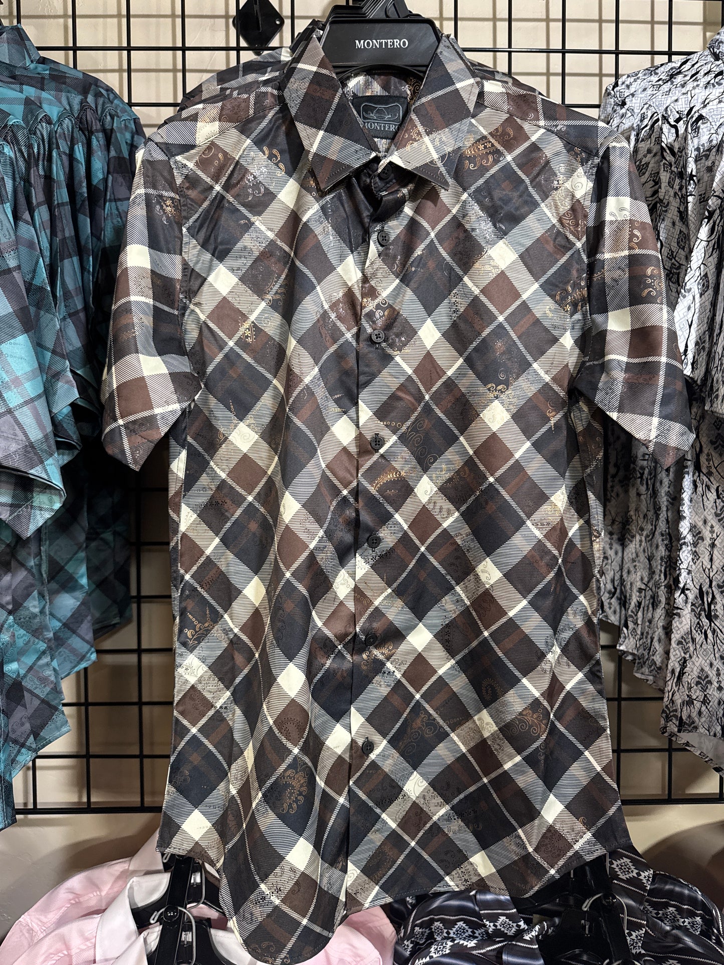 MT4045 Short Sleeve Snap Shirt Black
