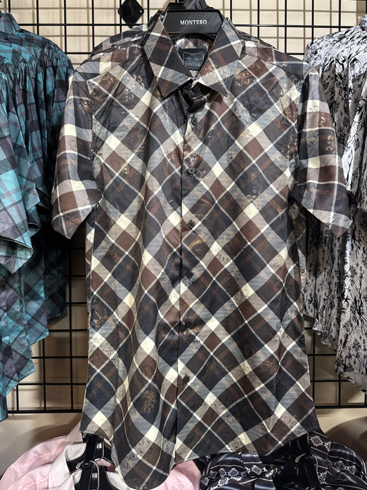 MT4045 Short Sleeve Snap Shirt Black