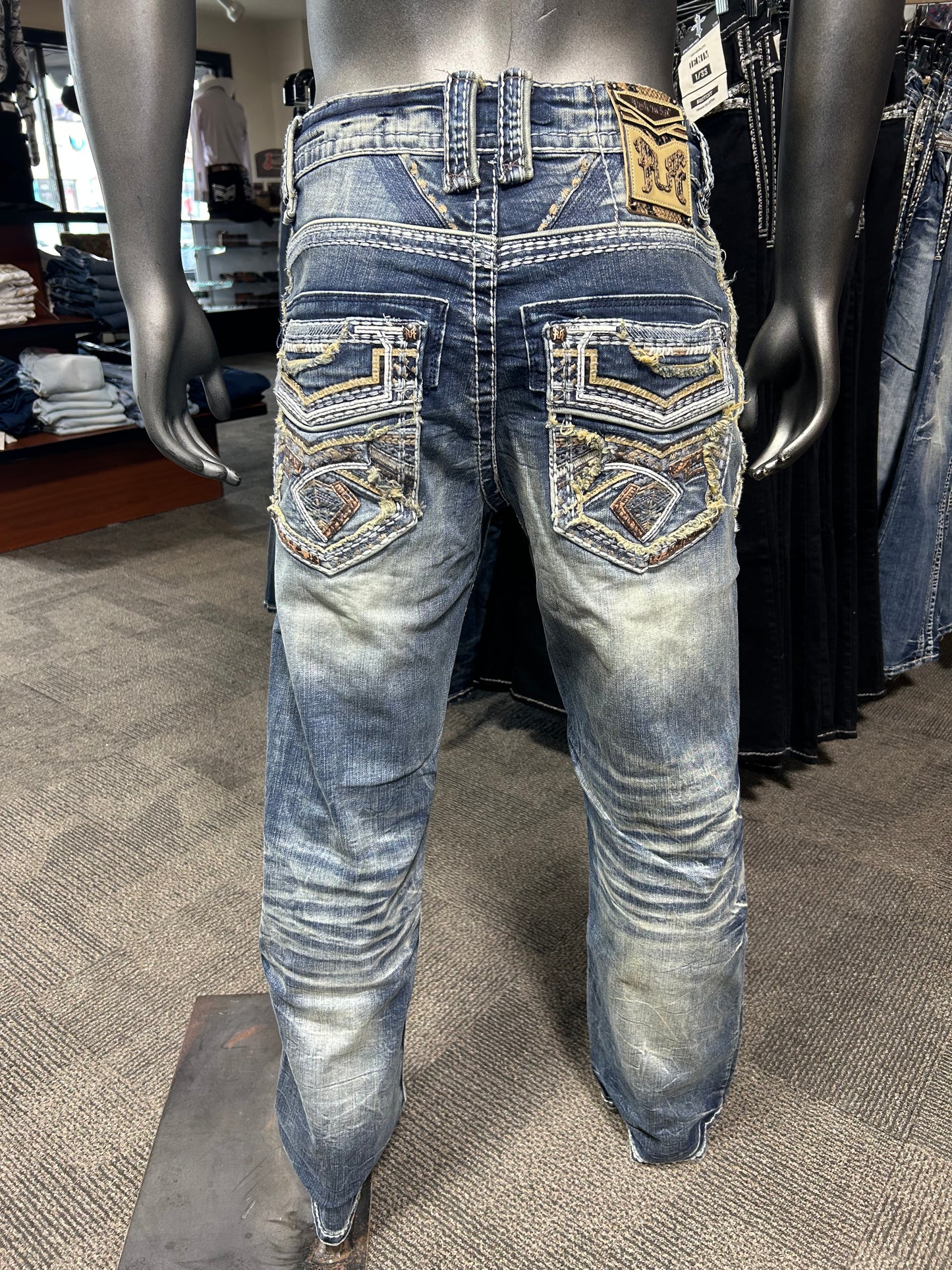 R-373 Aztec Patch Straight Jean — Rock In LA