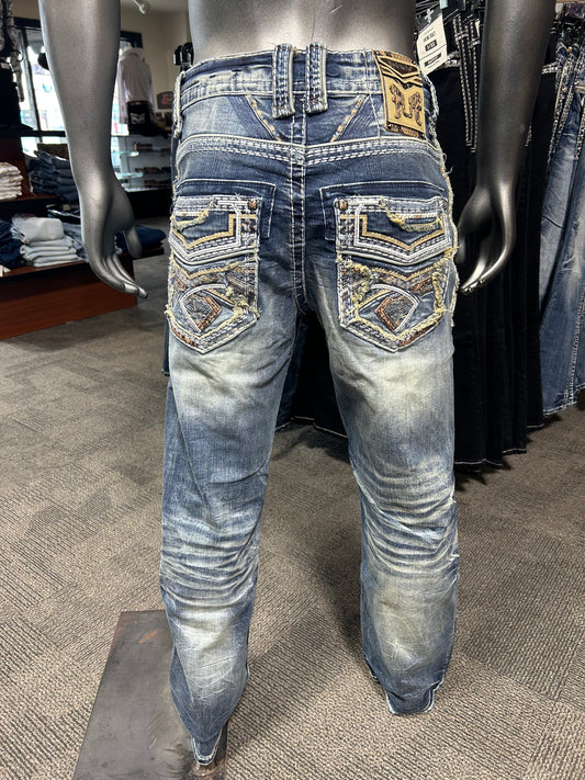 R-373 Aztec Patch Straight Jean — Rock In LA