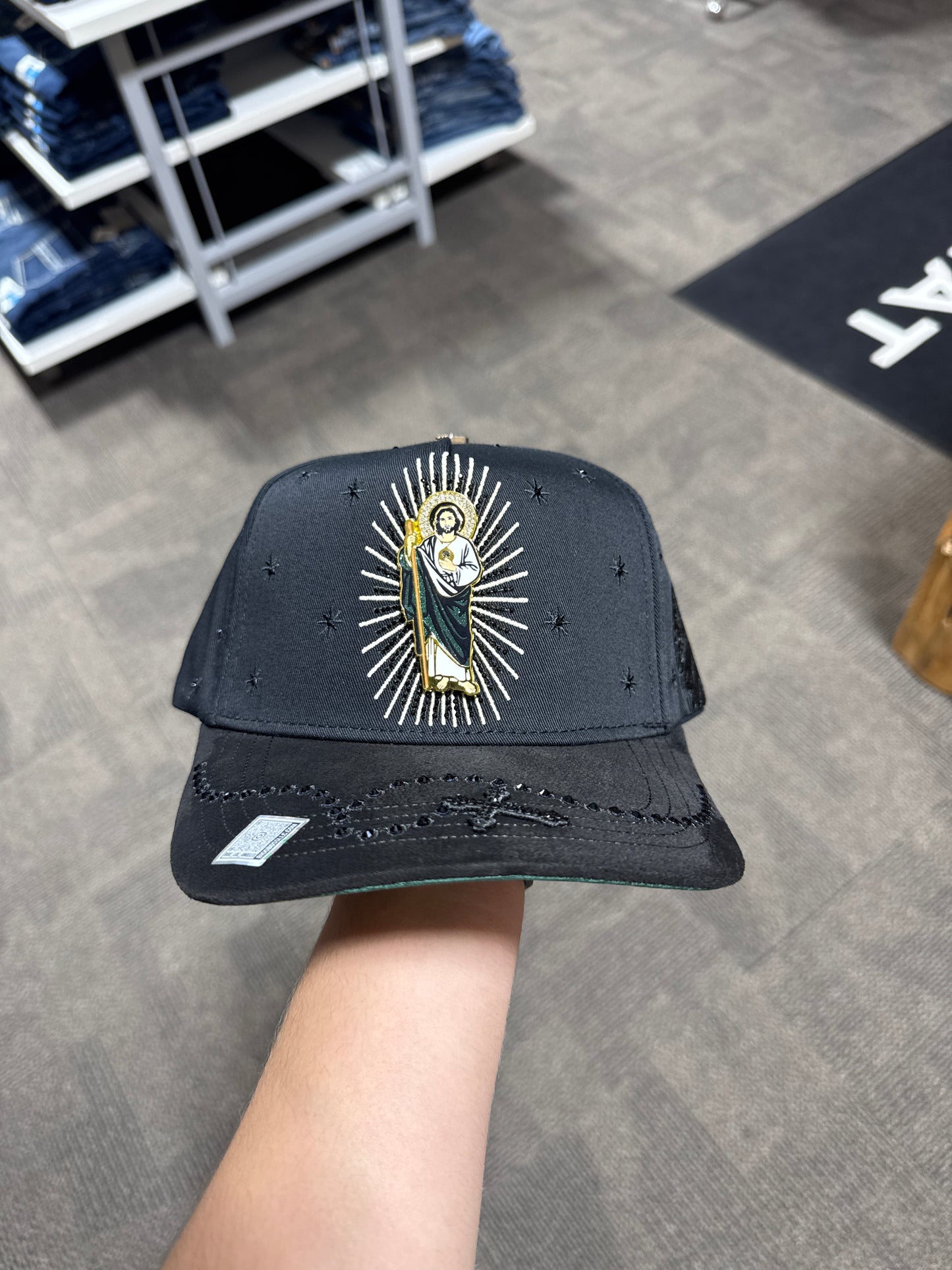 San Judas Black Cap With Color