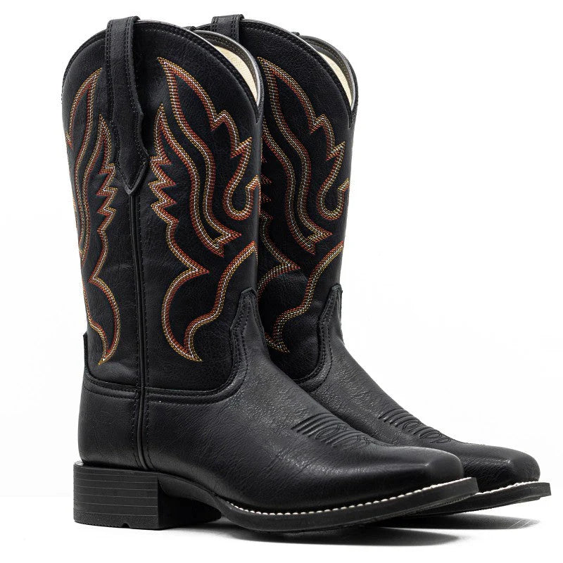 PLT-703603 Women's Embroidered Wide Toe Boots
