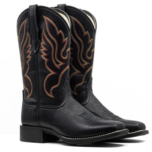 PLT-703603 Women's Embroidered Wide Toe Boots