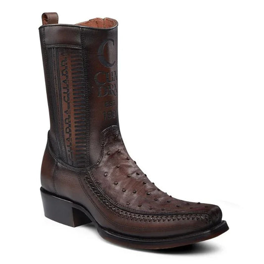 CU803 MN FLAME CHOCOLATE OSTRICH LASER & WOVEN