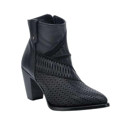 CU948 OXFORD LASER & EMBROIDERY & ZIPPER ANKLE BOOT