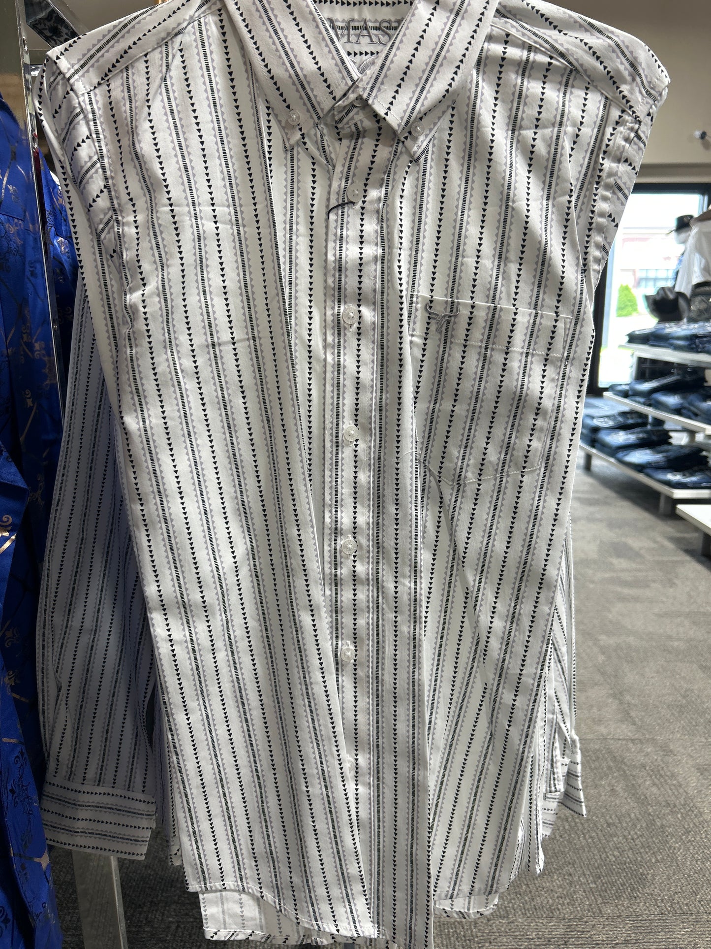 3940 LAM2047 Casual Long Sleeve Shirt White