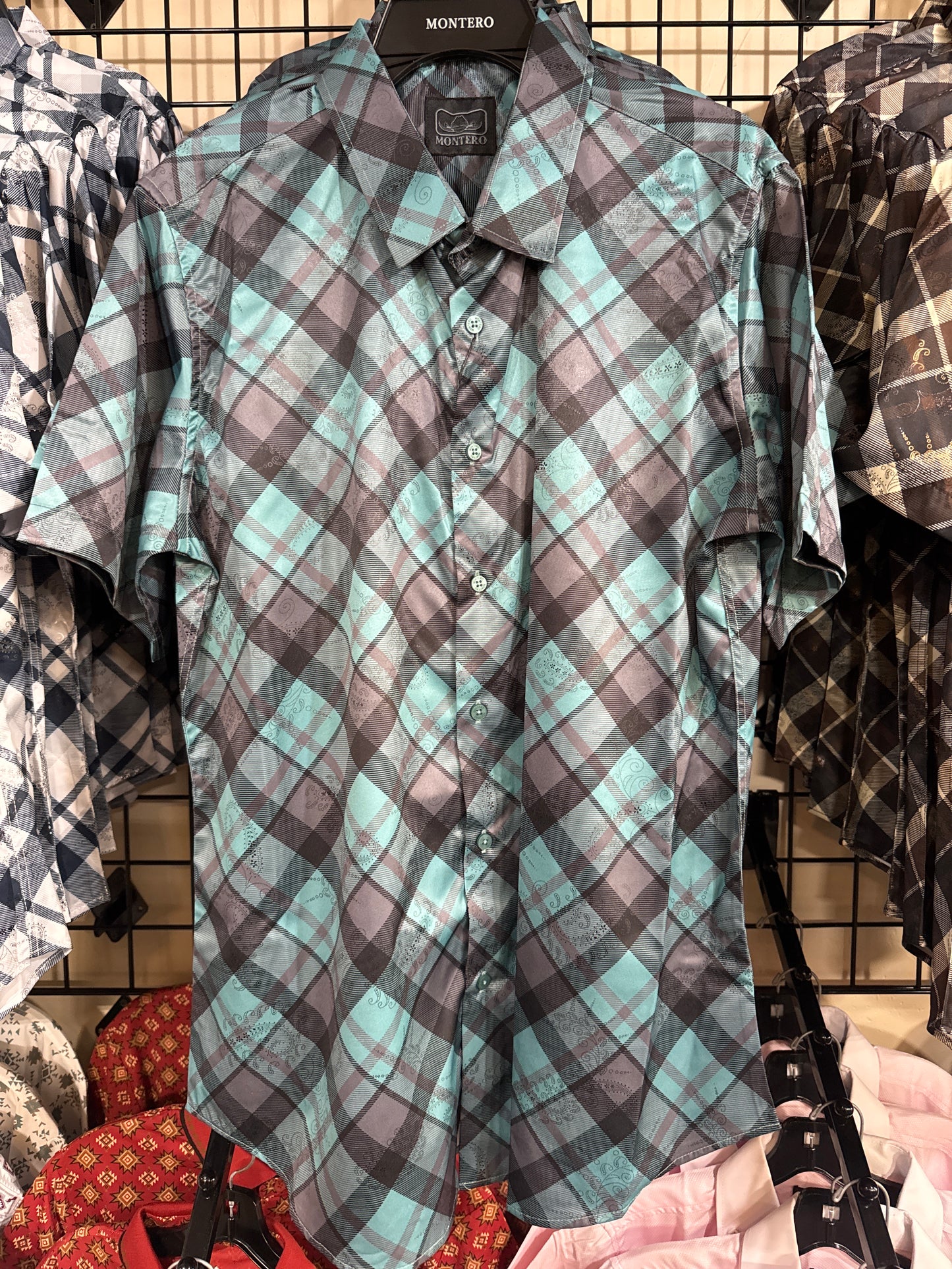 MT4054 Short Sleeve Snap Shirt Teal