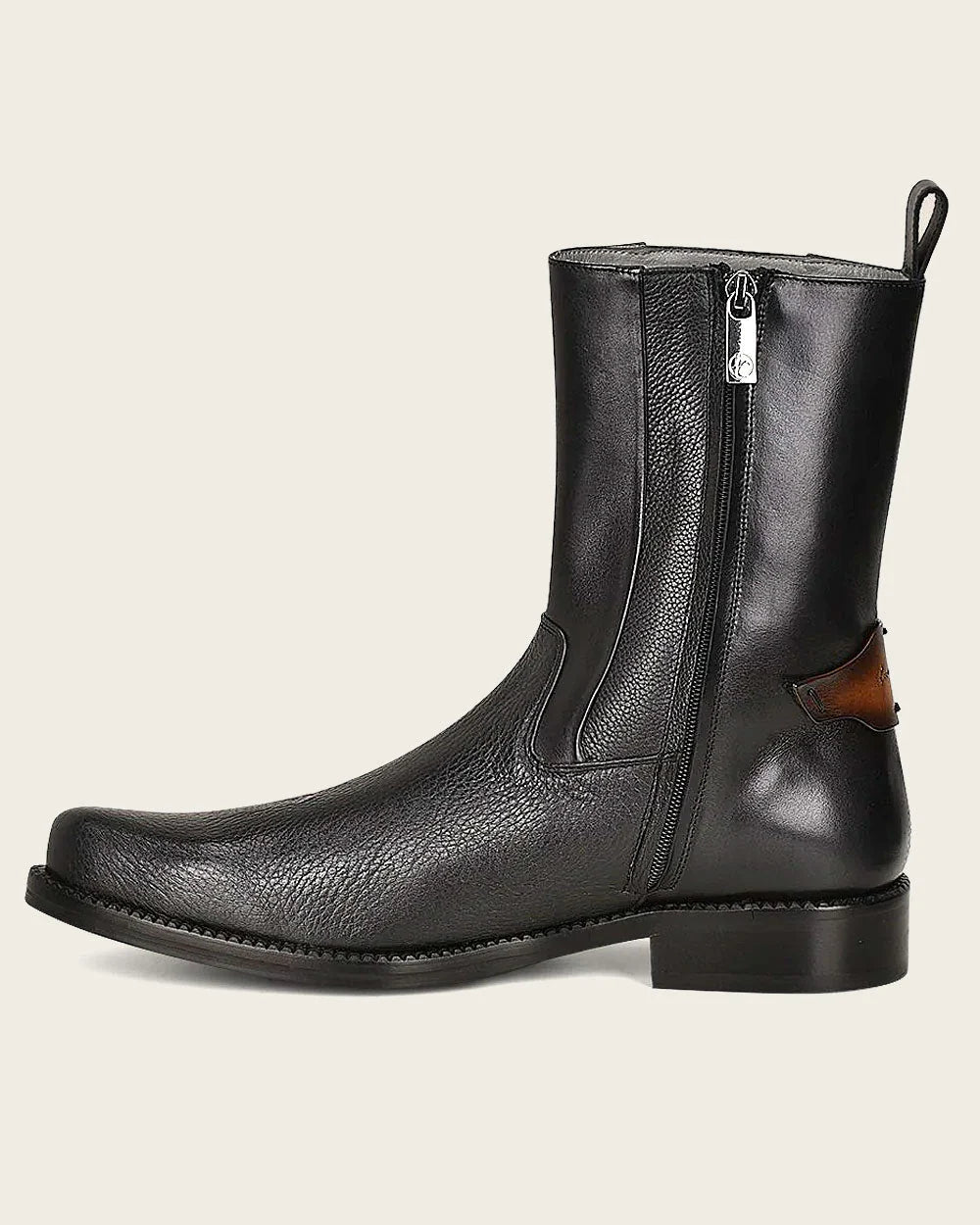BLACK DEER ZIPPER CASUAL ANKLE BOOT FC659
