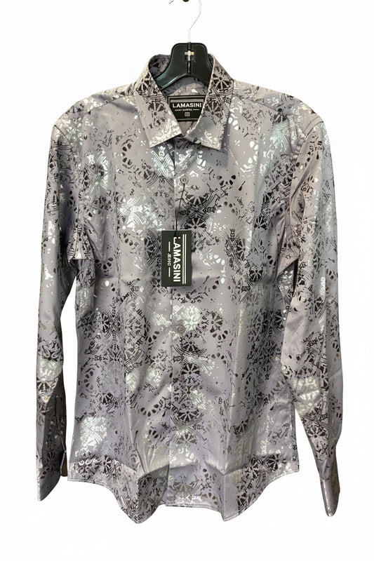 3611 LAM4478 Casual Long Sleeve Gray