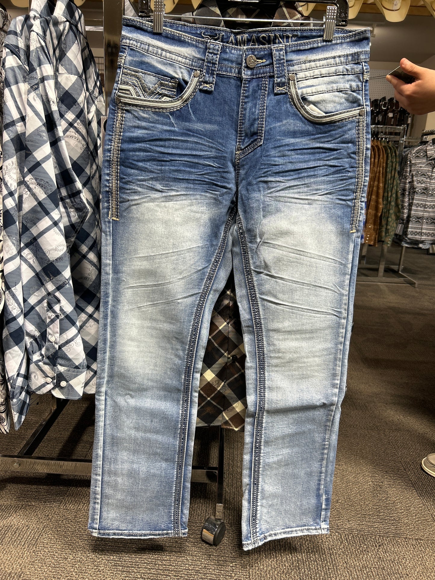 LAM26502 Stretch Pant Lamasini Denim Light Blue