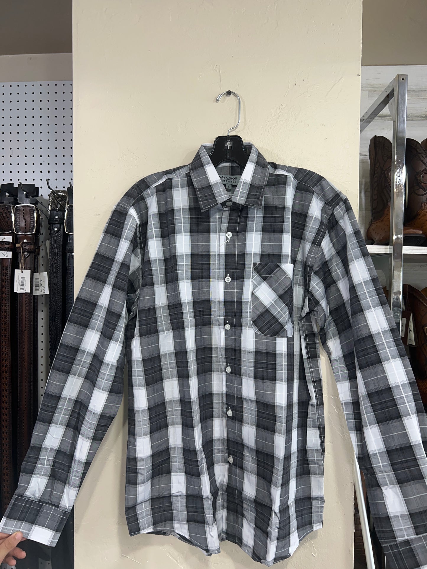 MLS-360-4 Maximos Plaid Long Sleeve Shirt