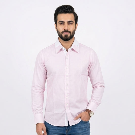 LJ307-L Mens Long Sleeve Shirt Pink