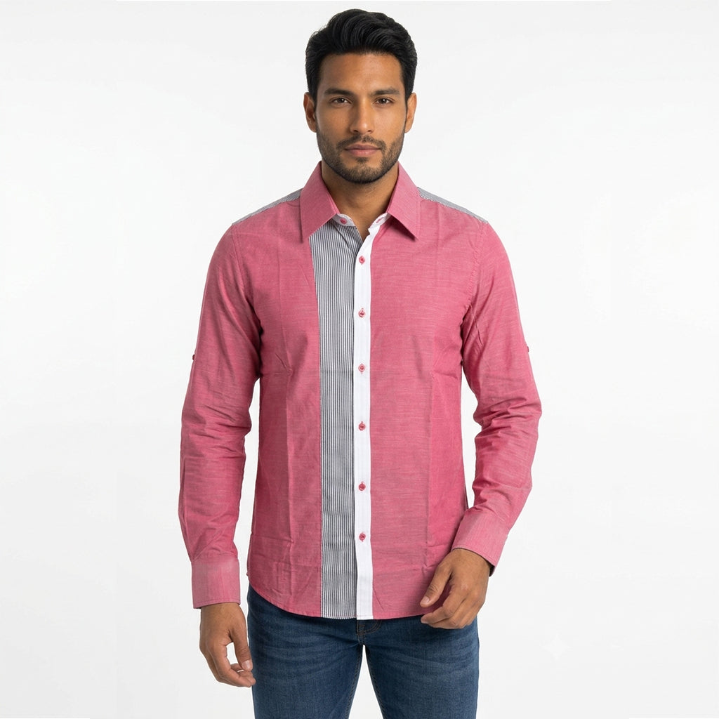 LJ336 Mens Long Sleeve Shirt Red
