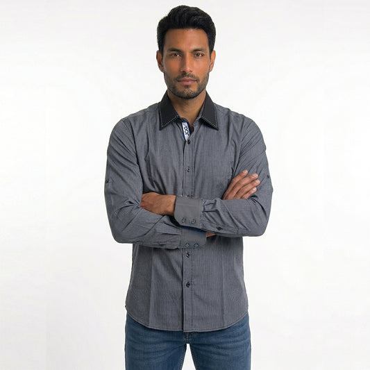 LJ338 Mens Long Sleeve Shirt Black
