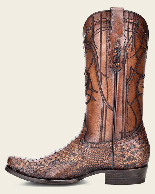 CU401  BOTA VAQUERA OVER BROWN PYTHON LASER