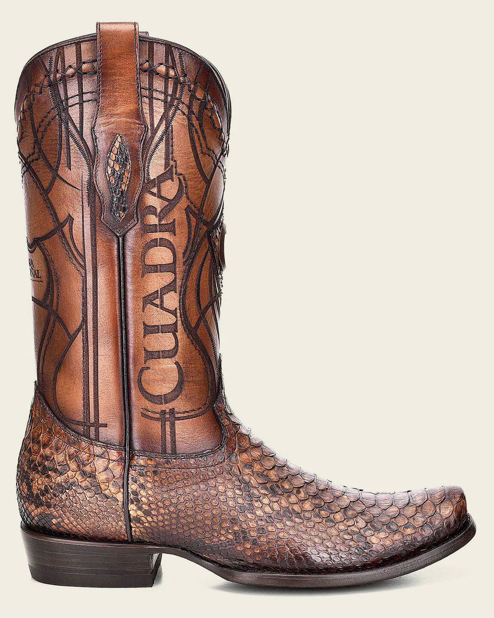 CU401  BOTA VAQUERA OVER BROWN PYTHON LASER