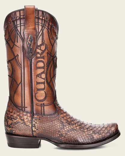 CU401  BOTA VAQUERA OVER BROWN PYTHON LASER