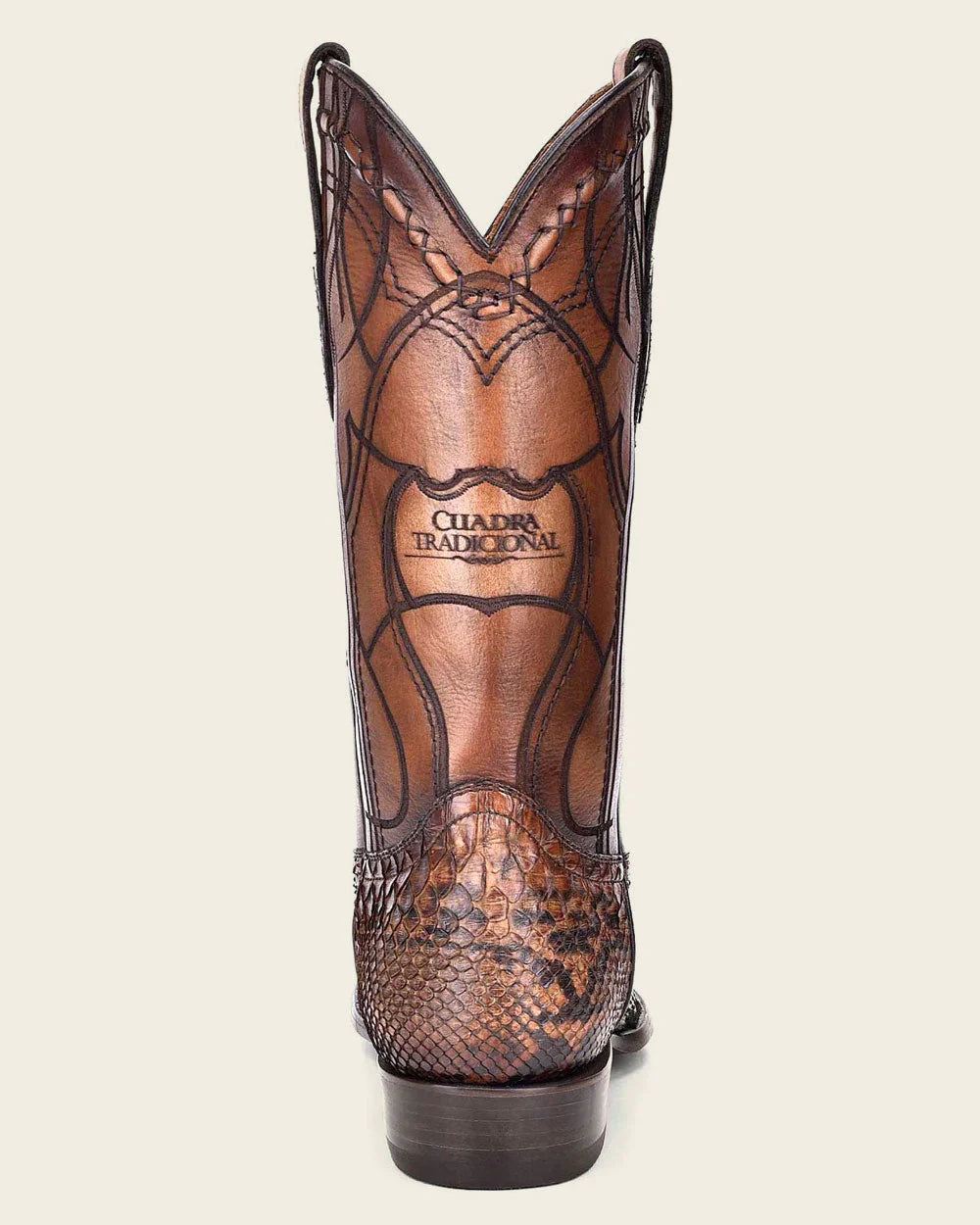 CU401  BOTA VAQUERA OVER BROWN PYTHON LASER