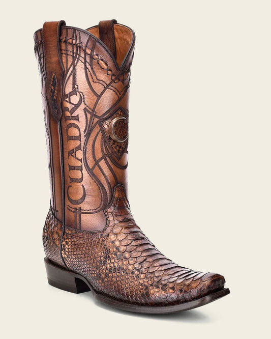 CU401  BOTA VAQUERA OVER BROWN PYTHON LASER
