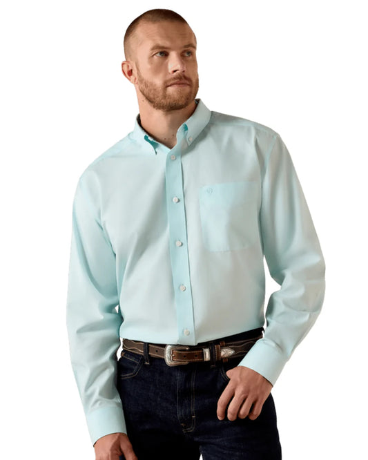 10071537 Men's Wrinkle Free Solid Pinpoint Oxford Classic Fit Shirt