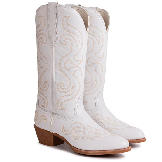 PLT-703601A Women's Bright Side Embroidered Round Toe Boots