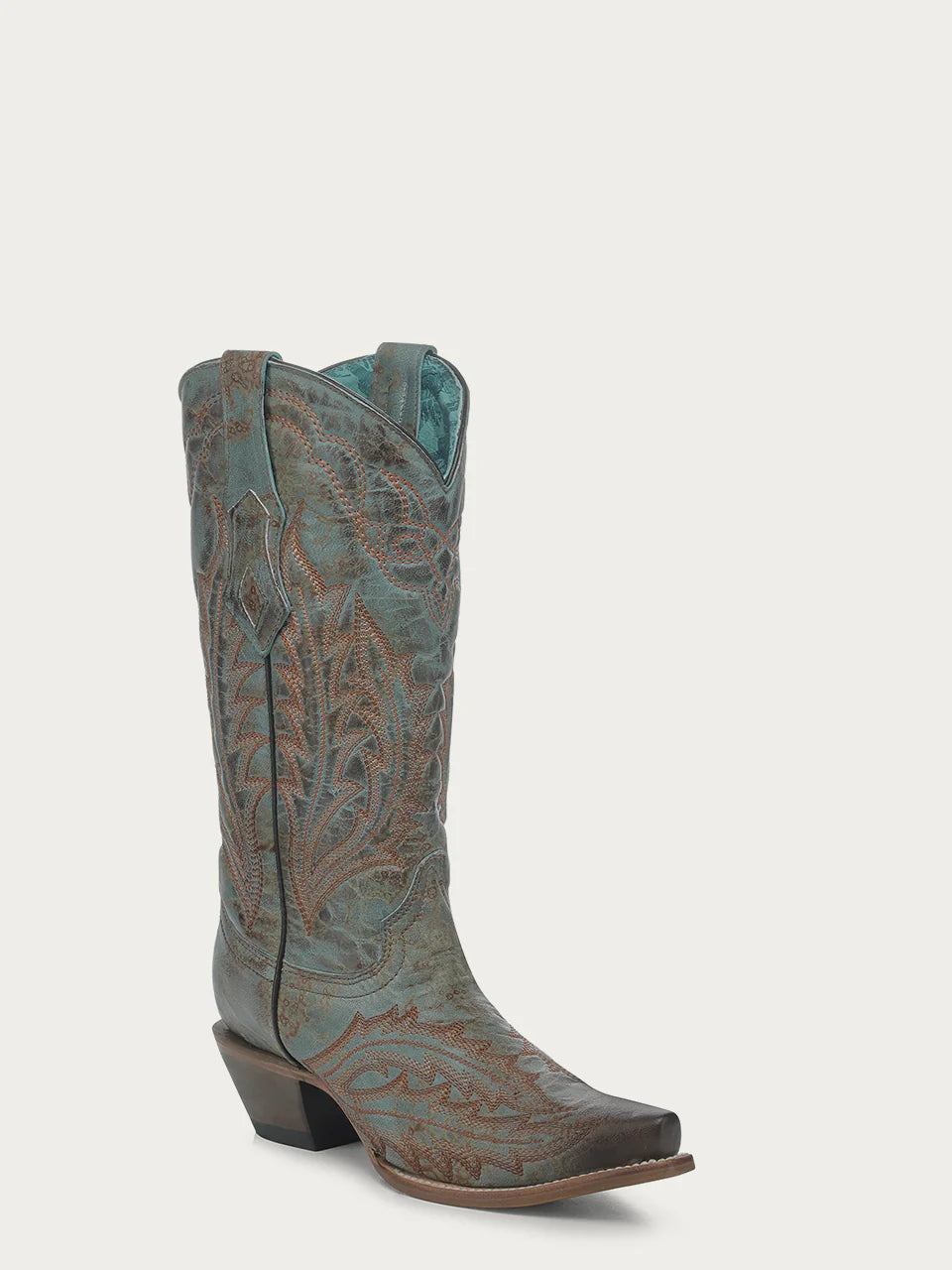 Z5345 LD Turquoise Embroidery Snip Toe
