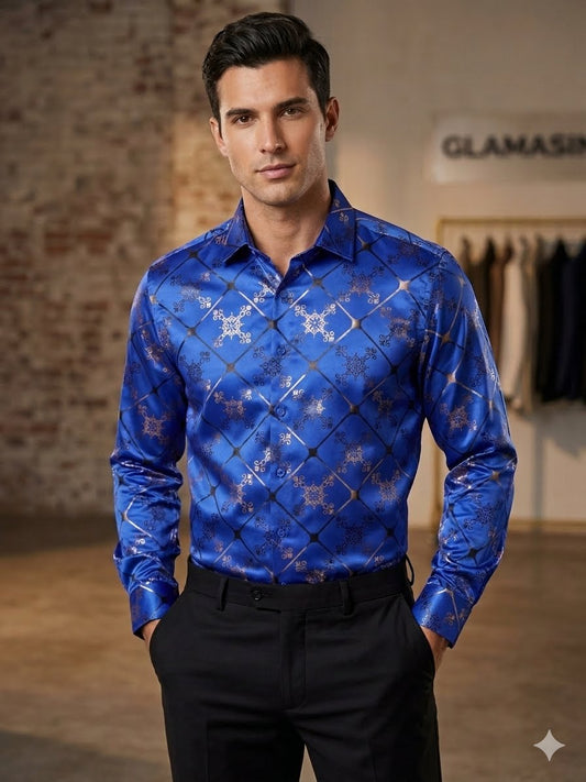 3599 LAM4475 Casual Long Sleeve Blue
