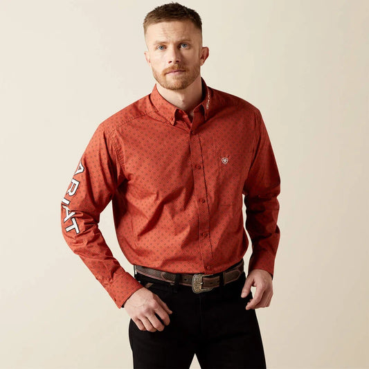 10065813 Men's Team Porter Geo Print Long Sleeve Shirt