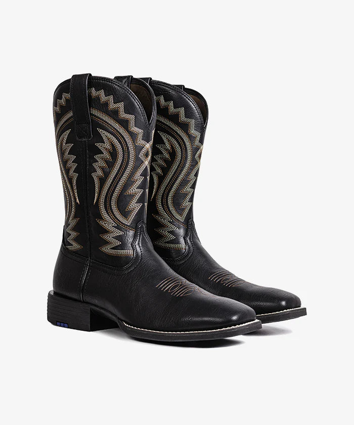 PLT-ST102 (PLT603601) Western Men's Embroidered Wide Toe Boots