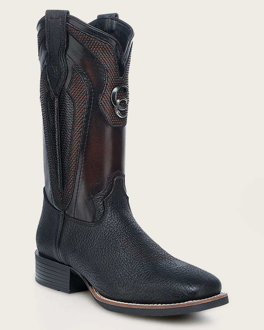 CU982 American Bison black Western Boot
